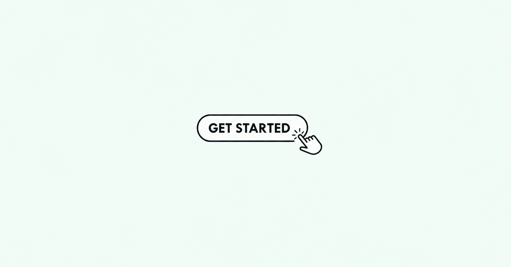 A "Get started" button with a pointing hand about to click it